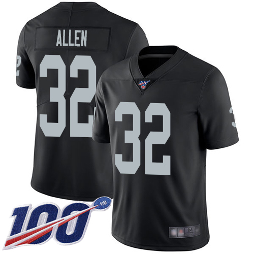 Men Oakland Raiders Limited Black Marcus Allen Home Jersey NFL Football #32 100th Season Vapor Jersey